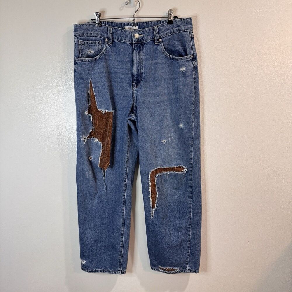 F21 Forever 21 Jeans Womens 31 / 12 Patchwork Cowgirl Western Patchwork Denim
